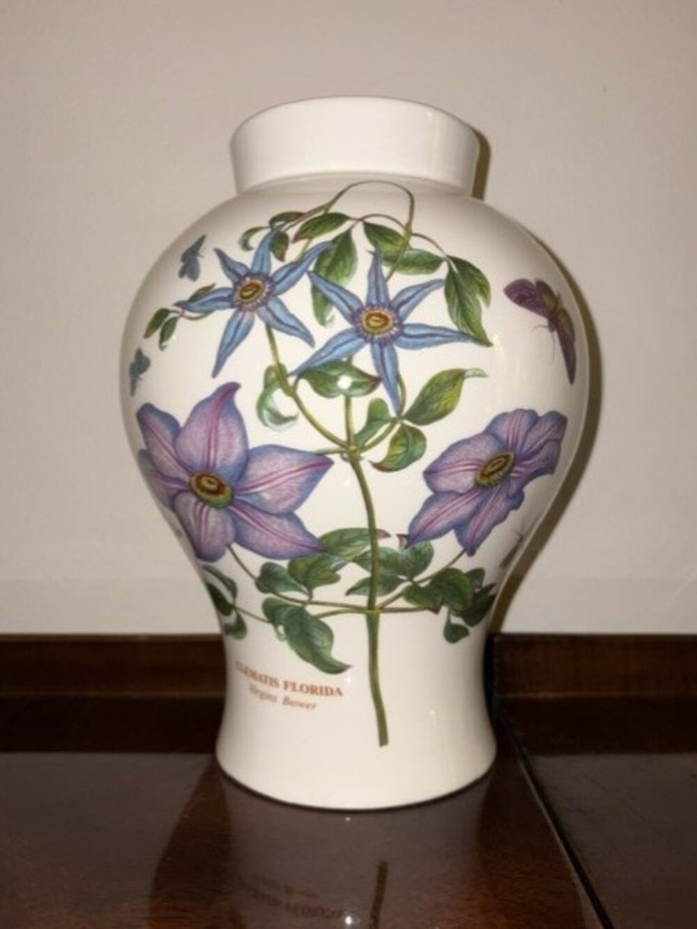 Large Vintage Portmeirion Clematis and Butterflies Botanic Garden Canton Vase
